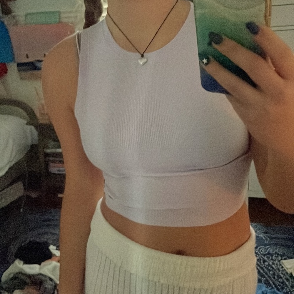 lavender high neck tank top